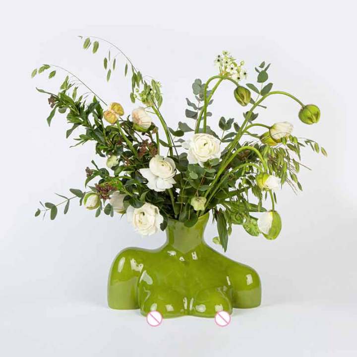 mordern-body-shape-creative-white-flower-vase-simple-dry-flower-insert-artist-residence-decorative-ornaments-modern-home-decor