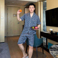 Gifts Recommended By Xiaohong Book ~ MenS Jiehua Plaid Short -Sleeved Shorts Set Pajamas Chessboard Checkered Home