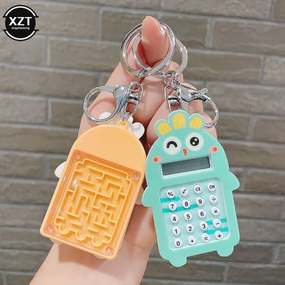 Newest Mini Calculator Cartoon Carrot 8 Digits Display Portable Pocket Calculator Maze Key Ring School Student Stationery Calculators