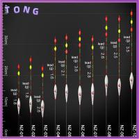 แพตกปลาแบบทุ่นตกปลาสำหรับกลางวันหางยาว5ชิ้นบ่งชี้ทุ่นลอยติดสายเบ็ดไม้เรืองแสง5ชิ้น