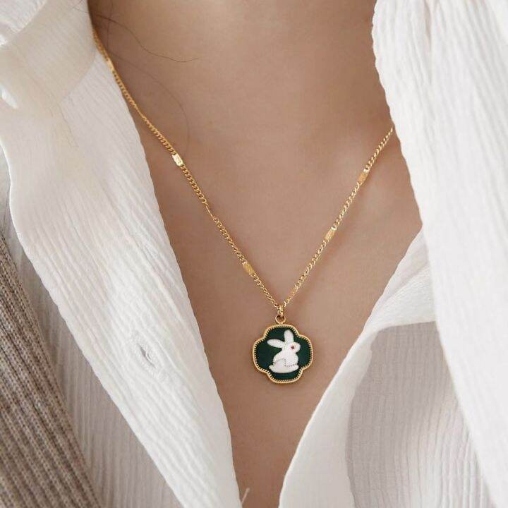 Her Lab Jewelry จี้รูปกระต่ายเคลือบทอง14K Lazada.co.th