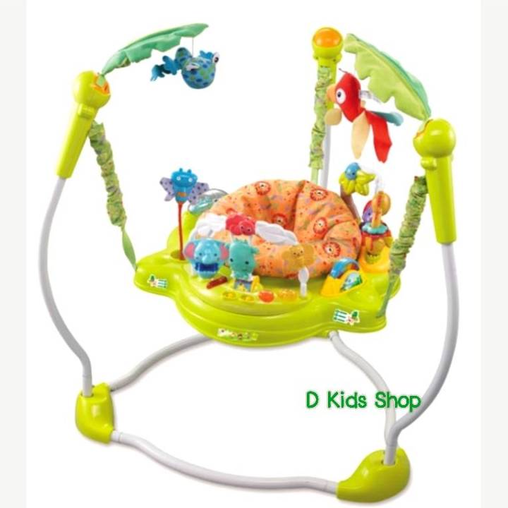 jumperoo-jungle-จั้มเปอร์เด็ก-สีส้มสีสดใส-มีดนตรี-มีไฟ-เสริมพัฒนาการเด็ก