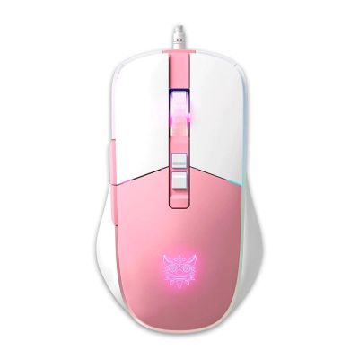 Onikuma Gaming Mouse Kiku White/Pink [เม้าส์เกมมิ่งสินค้ารับประกัน 2 ปีเก็บกล่อง]