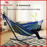 [Arrive 1-3 Days] Portable Outdoor Canvas Yard Hammock Camping Sleeping Swing Hanging Bed