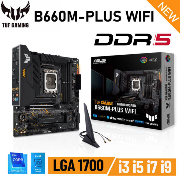 1 LGA 1700เมนบอร์ด LGA 1700 DDR5เมนบอร์ด Asus TUF เมนบอร์ด DDR5 WIFI I9 ...