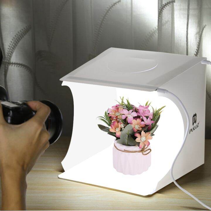 กล่องถ่ายภาพสินค้า-puluz-light-box-1-led-ขนาด-20x20-cm-กล่องไฟถ่ายภาพ-กล่องถ่ายสินค้า-สตูดิโอถ่ายภาพ-พร้อมฉาก-6-สี