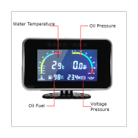 Car LCD 4 in 1 Gauge Digital Display Sensor Instrument Panel