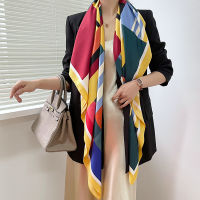 HotHot Sale Designer 130*130ซม. ผ้าพันคอผ้าไหมผู้หญิง Foulard ผ้าพันคอสุภาพสตรี Shawl Wrap Muffler Pareo Bandanna หญิงผ้าไหม Poncho