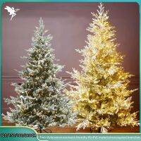 1.5/1.8/2.1M ต้นคริสต์มาส PE + PVC Snow Flocking Tree Fir Tree ที่มีสาขาหนาแน่นแพคเกจตกแต่งของใช้ในครัวเรือน Luminous เป็นมิตรกับสิ่งแวดล้อมต้นไม้หรูหรา