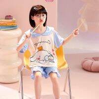 COD SDFGDERGRER Sanrio Children Pajamas Kuromi Cinnamoroll Melody Kawaii Kid Cartoon Short-Sleeved Casual Clothes Cute Air Conditioning Clothing [WOW]