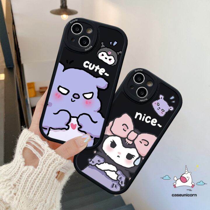 เคสสำหรับ-oppo-a57-a78-a7-a17-a15-a54-a16-a5s-a17k-a74-a95-a12-a76-a58-a96-a53-a9-a31-a3s-a1k-a55-7z-a16k-a16e-reno-5-8-t-5f-คู่รักน่ารักลายการ์ตูน-kuromi-นุ่มผ้าคลุม