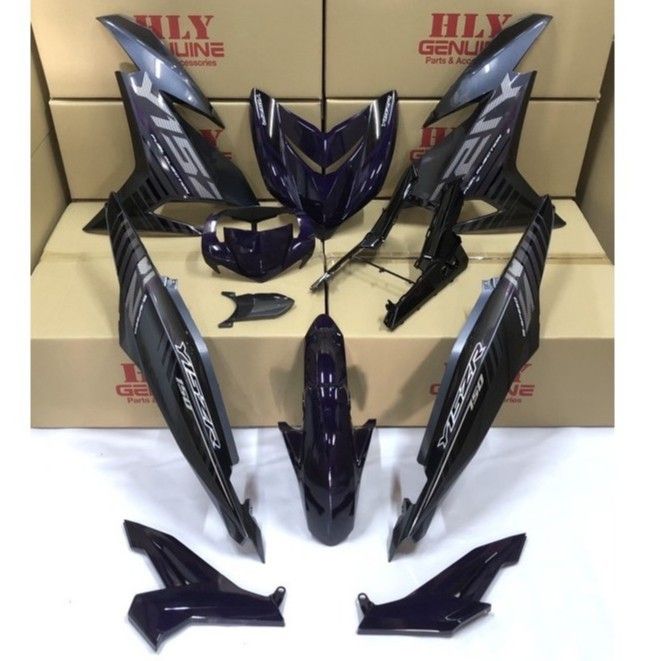 Y15 Y15ZR V1 V2 YSUKU PURPLE UNGU TERUNG BODY COVER SET COVERSET COLOUR ...