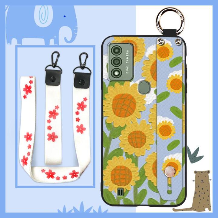 soft-ring-phone-case-for-wiko-voix-u616at-protective-painting-flowers-armor-case-cute-sunflower-durable-wristband