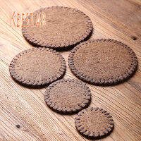 Keestar Coasters มะพร้าว,เบาะรองนั่งชามเบาะผมสีน้ำตาลเบาะรอบบ้านแผ่นฉนวนกันความร้อนป้องกันการเลื่อนเบาะพิธีชงชาพิธีชงชา