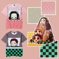 NEW Kimetsu No Yaiba Kamado Tanjirou Japanese Anime Pattern Crew Round Neck T-shirt Mens 3d Print Loose Wild Short Sleeve Demon