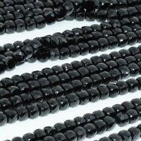 Natural Black Spinel Faceted Irregular Cube Bead 4.2mm~4.5mm Bar  Wine Tools