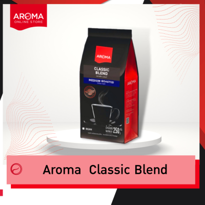 Aroma Coffee เมล็ดกาแฟคั่ว Classic Blend (ชนิดเม็ด) (250กรัม/ซอง)