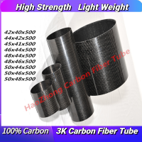 500mm 3k Carbon Fiber Tube/Pipe/Shaft 42mm 44mm 45mm 46mm 48mm 50mm Roll Wrapped Light Weight  High  Strength Wires Leads Adapters