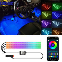 Symphony Led Car Interior Ambient Foot Light Backlight App Music Control RGB Multiple Modes Auto Atmosphere Decorative Neon Lamp