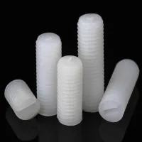 1/50 M3 M4 M5 M6 M8 Metric Thread White Nylon PA66 Plastic Insulated Slotted Flat Point End No Head Headless Grub Bolt Set Screw