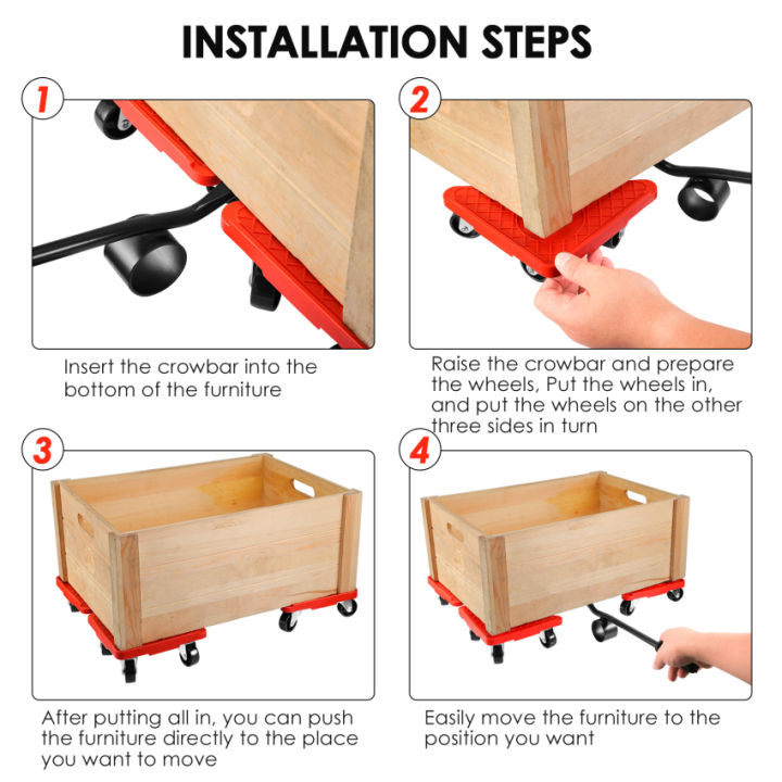 ตัวยกเฟอร์นิเจอร์เคลื่อนย้าย-slider-5ชิ้นล้อเลื่อนเฟอร์นิเจอร์ชุดเครื่องมือเฟอร์นิเจอร์หนักขนส่ง-lifter-ชุดเครื่องมือระบบยกโหลดสูงสุดได้ถึง300กก