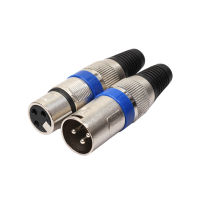 1คู่ XLR 3ขาปลั๊กตัวผู้ + อะแดปเตอร์ต่อเสียงไมค์ไมโครโฟนแจ็คตัวเมีย