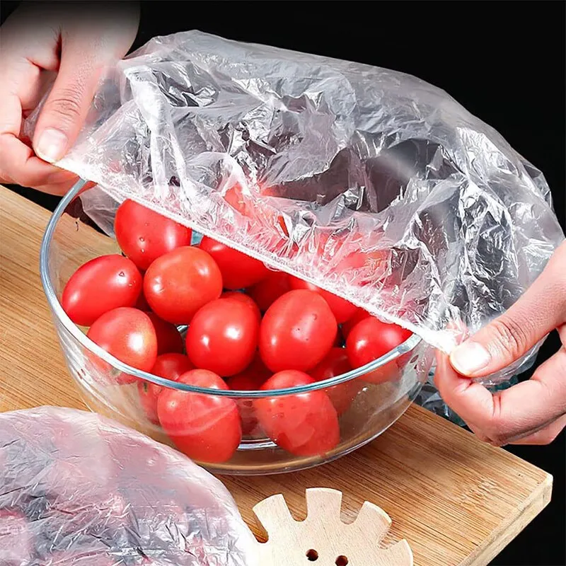 100pcs Household Disposable Clear Food Wrap Cover - Multipurpose Fridge Wrap  - 50pcs Pe Transparent Wrap Cover