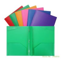 8Pcs A4 Plastic Folders with Pockets and Prong Pocket Folders with Prongs File Folders with Fasteners 2 Pocket Folder