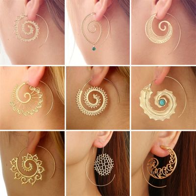 【YP】 Gold Color Round Earrings Brinco Earings Oorbellen Hoop Alloy Pendientes Earring
