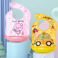 Baby Waterproof Bibs Silicone Feeding Baby Saliva Towel Newborn Cartoon Aprons Baby Bibs Adjustable Feeding Apron Saliva Bandana Aprons