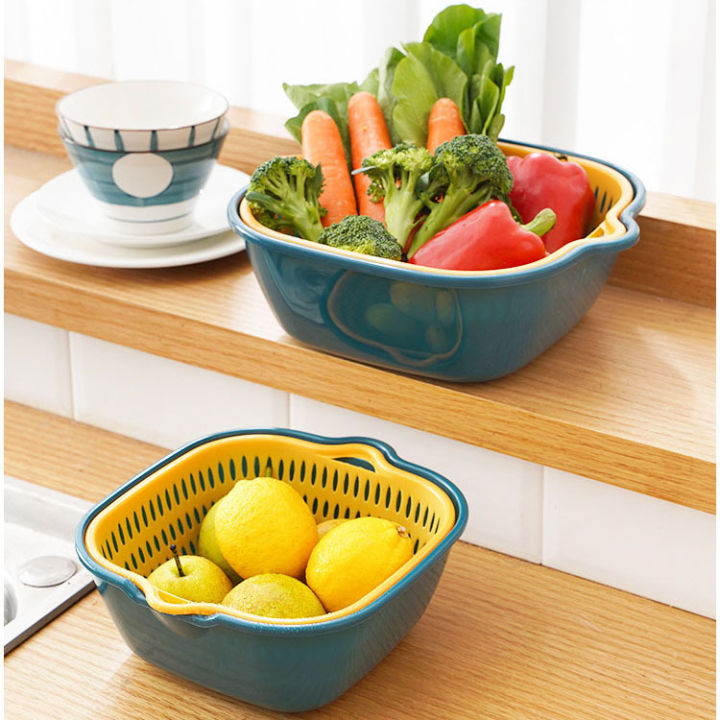 Collapsible fruit bowl washing fruit drain basket household fruit