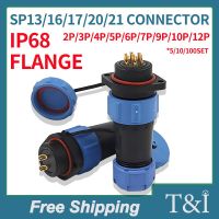 IP68 SP13 SP16 SP17 SP20 SP21 2P-12Pin Plug Socket Aviation Power Cable Connectors Male Female Flange Mount Panel Industrial Power Points  Switches Sa