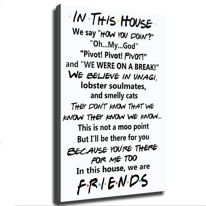Friends Tv Show Poster In This House Sign Friends Quotes Wall Art Funny