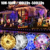 ZZOOI LED 10M - 100M String Light Outdoor Waterproof US Plug Safe DC30V Christmas String Garland Xmas Wedding Party Holiday Q30