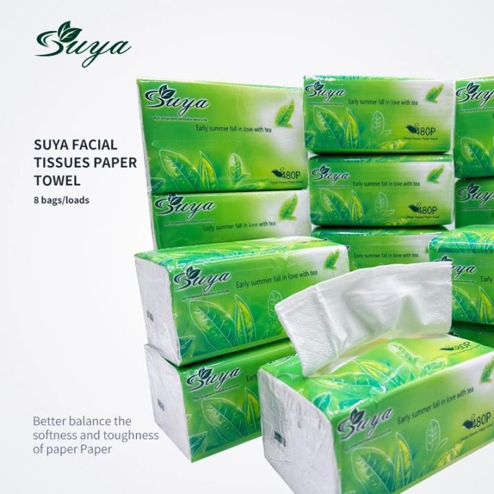 Sweethouse 480 SHEETS 1PACK (8PCS) SUYA ORGANIC GREEN TEA FACIAL TISSU ...