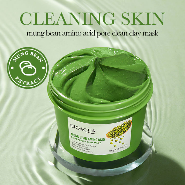BIOAQUA Mung Bean Amino Acid Pore Clean Clay Mask Clean Pores Purify ...