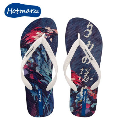 [COD]hotmarzz เฮมา รองเท้าแตะคีบแบบใหม่สำหรับผู้ชายพิมพ์ลายกันลื่นรองเท้าแตะลำลองรองเท้าชายหาดแบบหนีบสำหรับฤดูร้อน