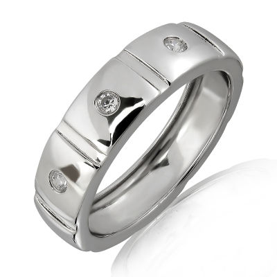 แหวนหมั้นหญิง ทอง 18KT ประดับเพชร น้ำหนักรวม 0.12 กะรัต คุณภาพเพชร F/VS