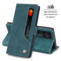 Samsung Galaxy S22 Ultra 5G Case ,RUILEAN Retro Classic Wallet Foldable Leather Case with Card Slot and Magnetic Clasp 360-degree Comprehensive Protection Holster is Suitable for Samsung Galaxy S22 Ultra 5G