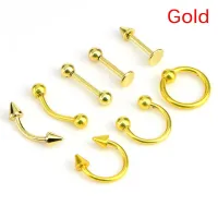 ★MX Mixed 8PCS 16G Stainless Steel Helix Piercing Jewelry Ear Eyebrow Nose Lip Rings