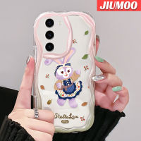 JIUMOO S23ปลอกสำหรับ Samsung บวก S23พิเศษเคสลายการ์ตูนกระต่ายสีม่วงมีสีสันน่ารักเนื้อครีมนุ่มเคสมือถือกันกระแทกแบบใสเก๋ไก๋ปลอกป้องกันซิลิโคนโปร่งใสลายกล้องถ่ายรูป