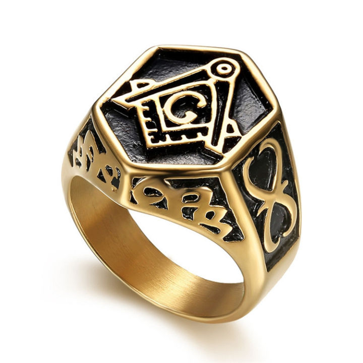 ศาสนามาโซนิค-ag-แหวนสแตนเลส-แหวนเหล็กไทเทเนียมที่เรียบง่าย-แหวนเพชร-kelly-lhrv