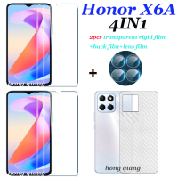 (4IN1) Honor X6A Honor X7A Honor X8A Honor X6 Honor X8ด้วย2นิรภัยโปร่งใสหน้าจอฟิล์มแก้ว + ฟิล์มด้านหลัง + ฟิล์มเลนส์