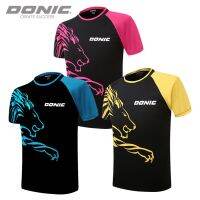 เสื้อยืด Donic Donic ของแท้สำหรับผู้ชายและผู้หญิงเสื้อยืดสำหรับลายกีฬาปิงปองโพลีเอสเตอร์คอกลมขนาด83276เด็ก