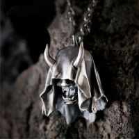 Sharp Devil Mask Pendant Retro Gothic European and American Death Satan Skull Jewelry Accessories Necklace