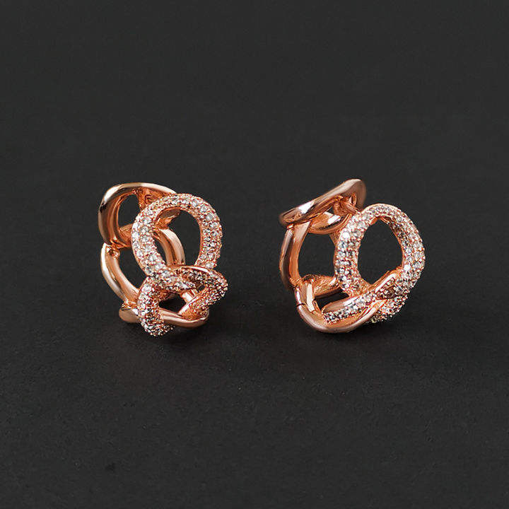 s925-sterling-silver-chain-earrings-lock-ring-interlocking-earrings-fashion-simple-european-and-american-luxury-monaco-jewelry