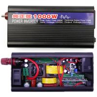 เครื่องแปลงกระแสไฟฟ้าบริสุทธิ์12V 220V 1000W เครื่องแปลงกระแสไฟรถยนต์เครื่องแปลงไฟแปลงไฟ12ถึง220อุปกรณ์ตกแต่งรถยนต์