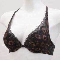 Annebra บราเสริมทรง ตะขอหน้า คอวี มีโครง เสริมฟองน้ำ Front Closer Mold Bra V Neck รุ่น AB1-531 สีเทาเข้ม