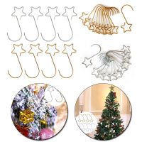 【YF】☑℡  20pcs/lot New Wreath Hooks Hanger Pendant Ornament Metal Star Decorations Xmas