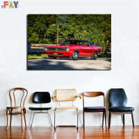 FAY-Plymouth Barracuda โปสเตอร์รถกล้ามเนื้อของตกแต่งบ้านภาพวาดสีน้ำมันศิลปะพิมพ์บนผนัง0725E2ภาพ